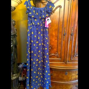 NWT Betsy Johnson Vintage Off The Shoulder Maxi Dress